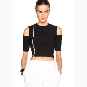 Yigal Azrouel Cold Shoulder Crop Top